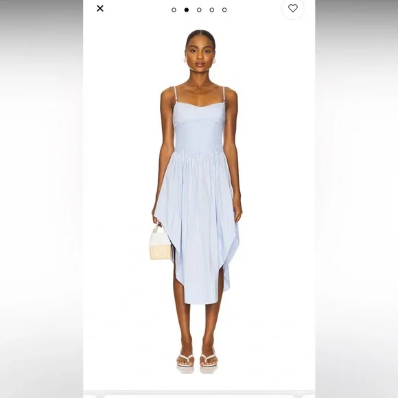 Poplin Cupped Midi Dress in Stripe Sky
Fleur Du Mal - Picture 3 of 8